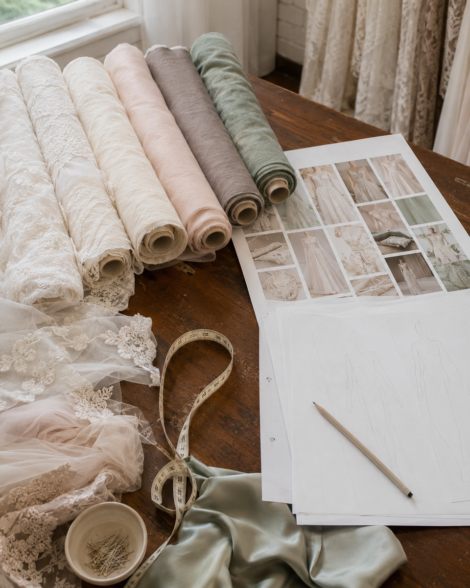 Bridal and formalwear fabric selection and assortment planning