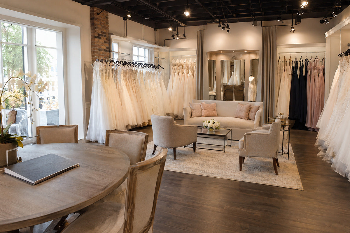 U.S.-local bridal showroom for boutique buyers and product appointments