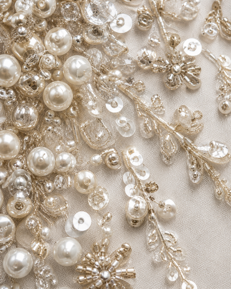 Beaded fabric detail